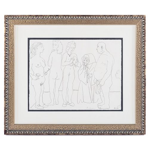 Pablo Picasso. "Personnages et Columbe," litho