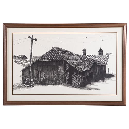 Carlos Montenegro. "Casa Viejo de Tejos," ink