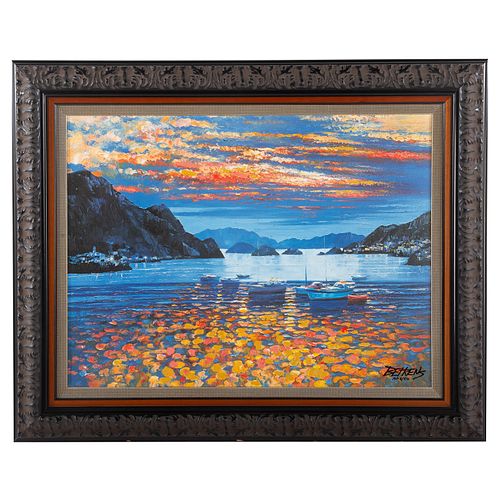 Howard Behrens. "Sunset Waters," giclee on canvas