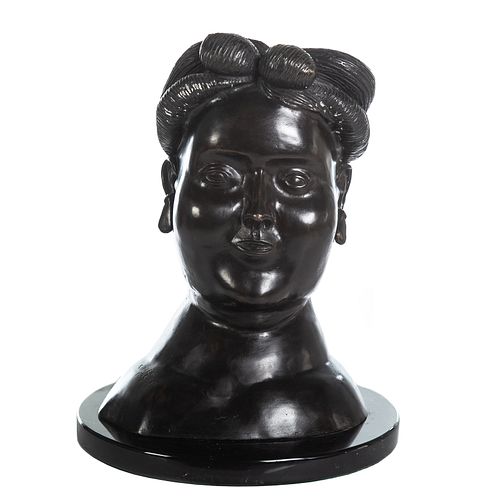 After Fernand Botero, Head of a Woman Bronze