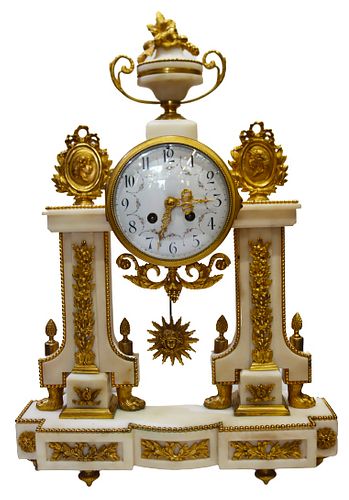 French AG Mougin Empire Portico Clock Circa.1870