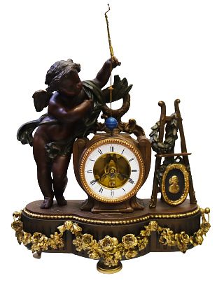 French Cronical Figural Clock Circa.1890