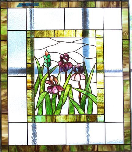 Floral Stained Glass Panel