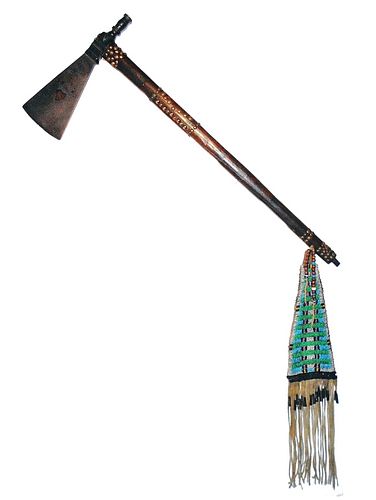 Northern Cheyenne Pipe Tomahawk Beaded Drop c.1880