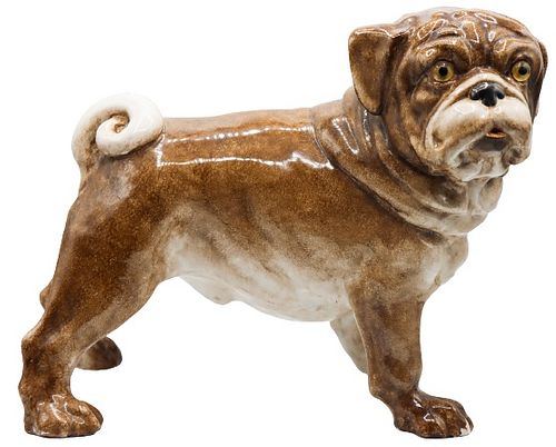 Large Ceramic Italian Painted Pug