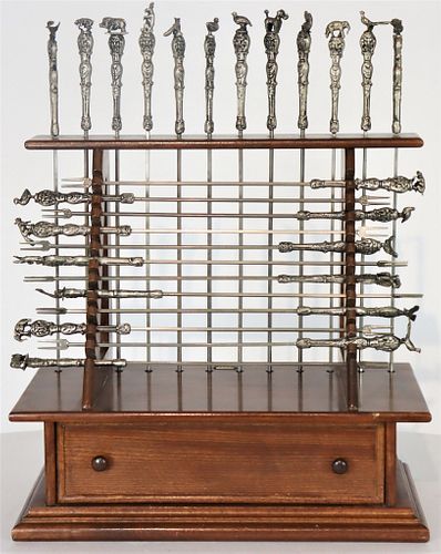 (24) Gucci Skewers and Fondue Forks w/ Stand