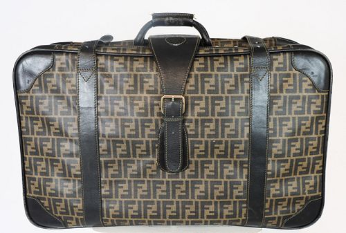 Vintage Fendi Zucca Black/Brown Luggage