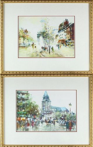 Pair of Impressionist Paris Street Scenes
