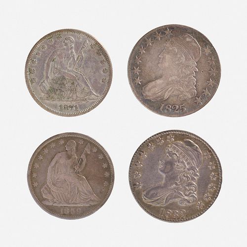 Twenty U.S. Capped Bust and Seated Liberty 50C Coins