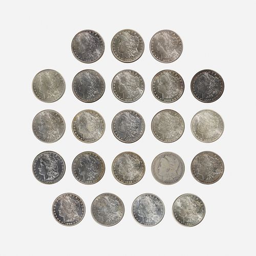 Twenty-two U.S. Morgan $1 Coins