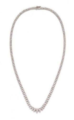 An 18 Karat White Gold and Diamond Riviera Necklace, Jye's, 11.50 dwts.