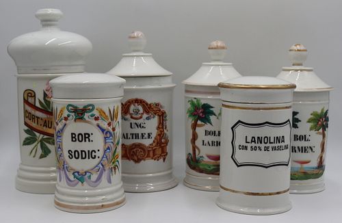 (6) 19th Century Apothecary Jars.