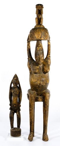 African Carved Wood Figurines