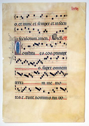 Medieval Gregorian Chant, circa 1460-90 - Courtesy Charles Edwin Puckett