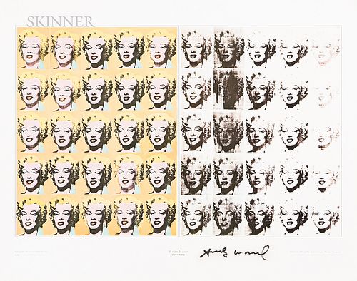 After Andy Warhol (American, 1928-1987) Marilyn Diptych, published by Shorewood Publishers, Inc. Signed "Andy Warhol" l.c. Color offset