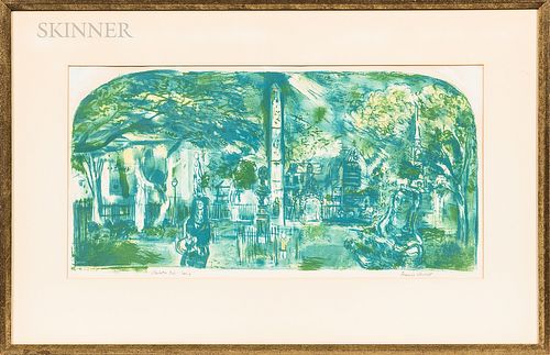 Francis Chapin (American, 1899-1965) Charleston Park - Spring. Signed "Francis Chapin" in pencil beneath the image l.r., titled in penc