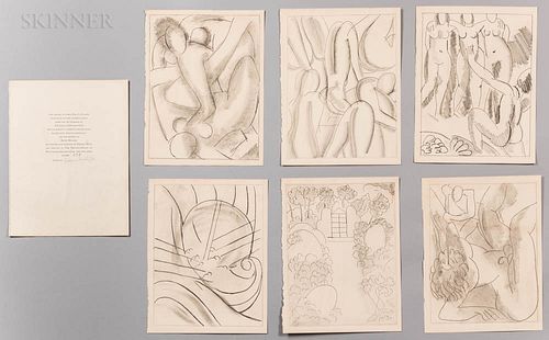 After Henri Matisse (French, 1869-1954) Six Soft-ground Etchings from Ulysses by James Joyce, 1935, edition of 1,500, published and pri