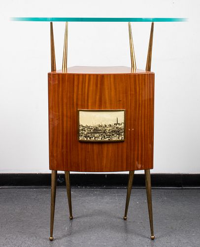 Gio Ponti Style Mid-Century Bar Cabinet