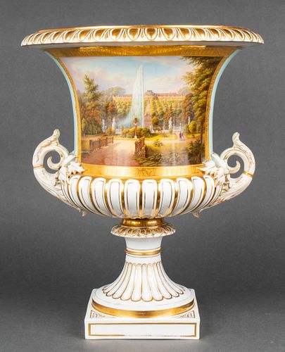 KPM Porcelain Monumental Topographical Urn, 19th C