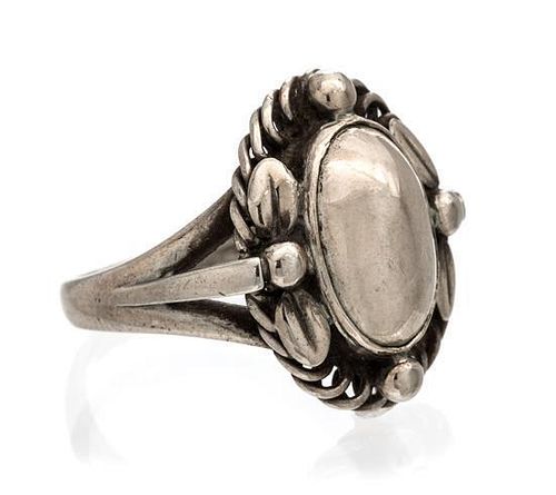 A Sterling Silver Moonlight Blossom Ring, Harald Nielsen for Georg Jensen, 2.90 dwts.