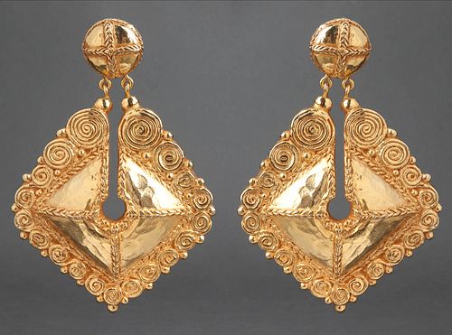 Christian Lacroix Estruscan Style Large Earrings