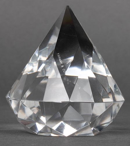 Tiffany & Co. Diamond-Shaped Crystal Paperweight