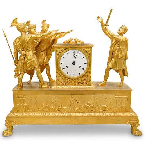 19th Cent. French Empire Gilt Bronze Clock