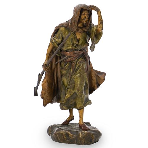 Franz Bergman Bronze Hunter Statue