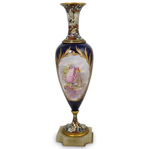 French Sevres style Louis XV Vase