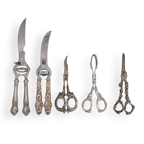 (5 Pc) Sterling Silver Handled Clippers