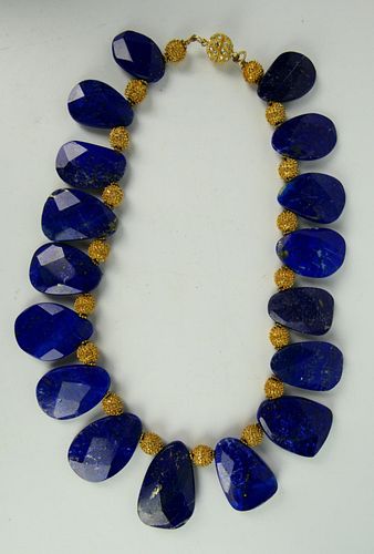 CHINESE LAPIS AND BEAD LADIES CHOKER NECKLACE
