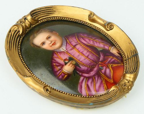 VICTORIAN SMALL HAND PAINTED PORCELAIN PLAQUE