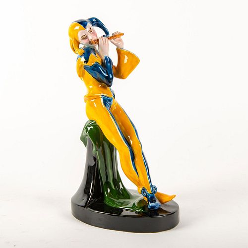 Rare Goldscheider Wien Figurine, Jester With Flute