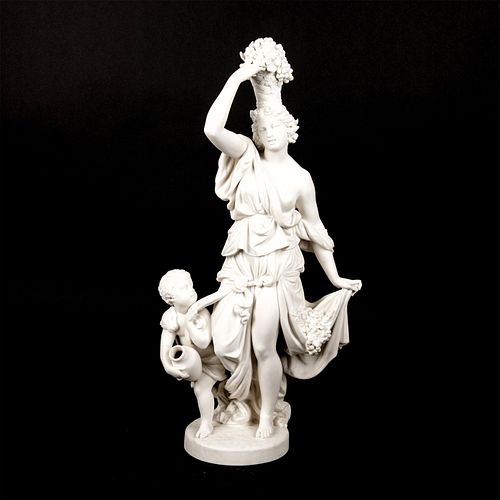Minton Parian Ware Statuette, Woman And Child
