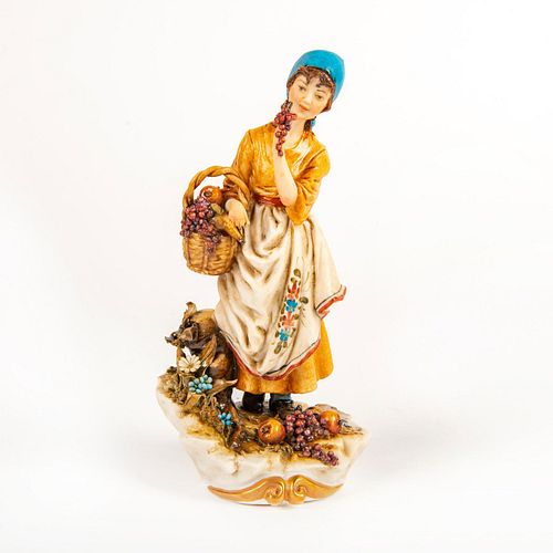 Capodimonte Scapinello Porcelain Figurine, Peasant Girl