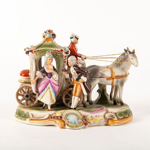 Grafenthal Porcelain Figural Group, Carriage And Couple