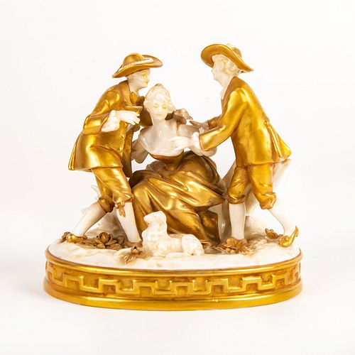 Small Gilded Porcelain Figural Group