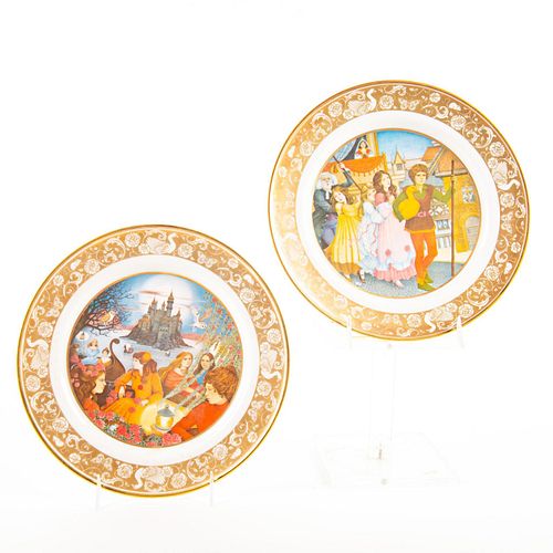 2 Franklin Porcelain Collectors Plates, Grimm'S Fairy Tales