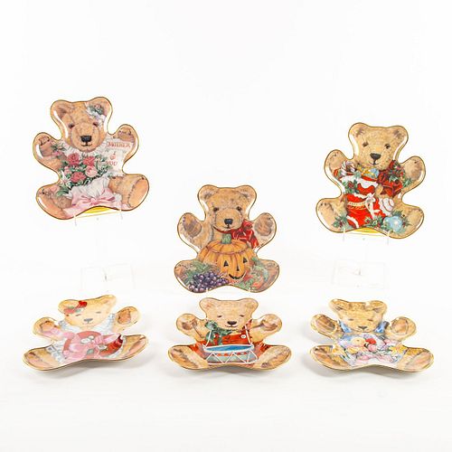 6 Franklin Mint Sarah Bengry Teddy Bear Plates