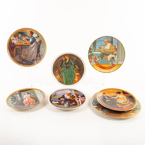 7 Norman Rockwell Collectible Ceramic Plates