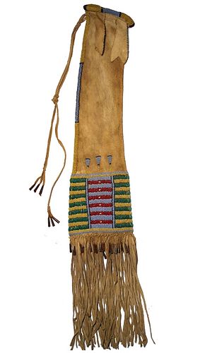 Cheyenne Beaded "Four Tab" Pipe Bag 19th Century