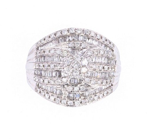 Canary Star Designer Diamond 18k White Gold Ring