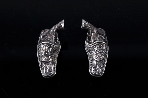 Sterling Silver Holstered Pistol Cuff Links