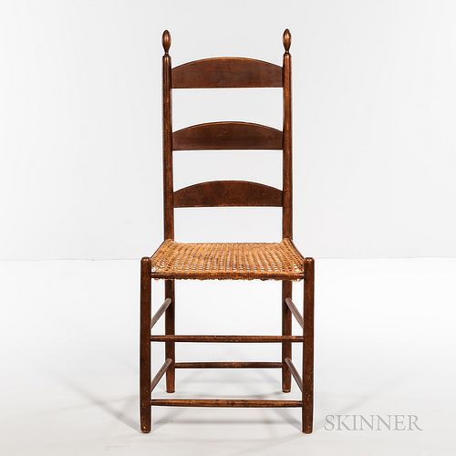 Shaker Tilter Chair, Enfield, New Hampshire, c. 1840, the chair with cane seat and tilters, old surface numbered "26," ht. 40 1/2, seat