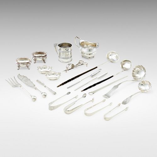 American and English, collection of twenty silver objects
