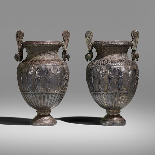 Italian, Neoclassical style urns, pair