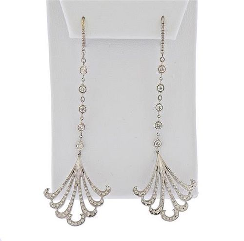 Cynthia Bach 18k Gold Diamond Long Drop Earrings