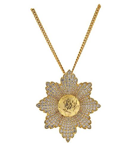 Jason of Beverly Hills 14k Gold Diamond Pendant on Necklace