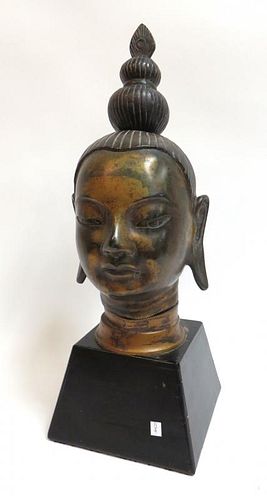 Cast Bronze Buddha Head