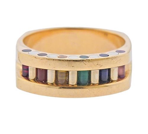 Cylettes 14K Gold Multi Color Gemstone Ring